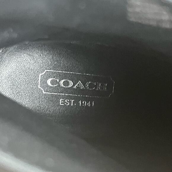 Coach Legra Black Soft Genuine Leather Fringe Tassel Heeled Midi Boots - Picture 7 of 10